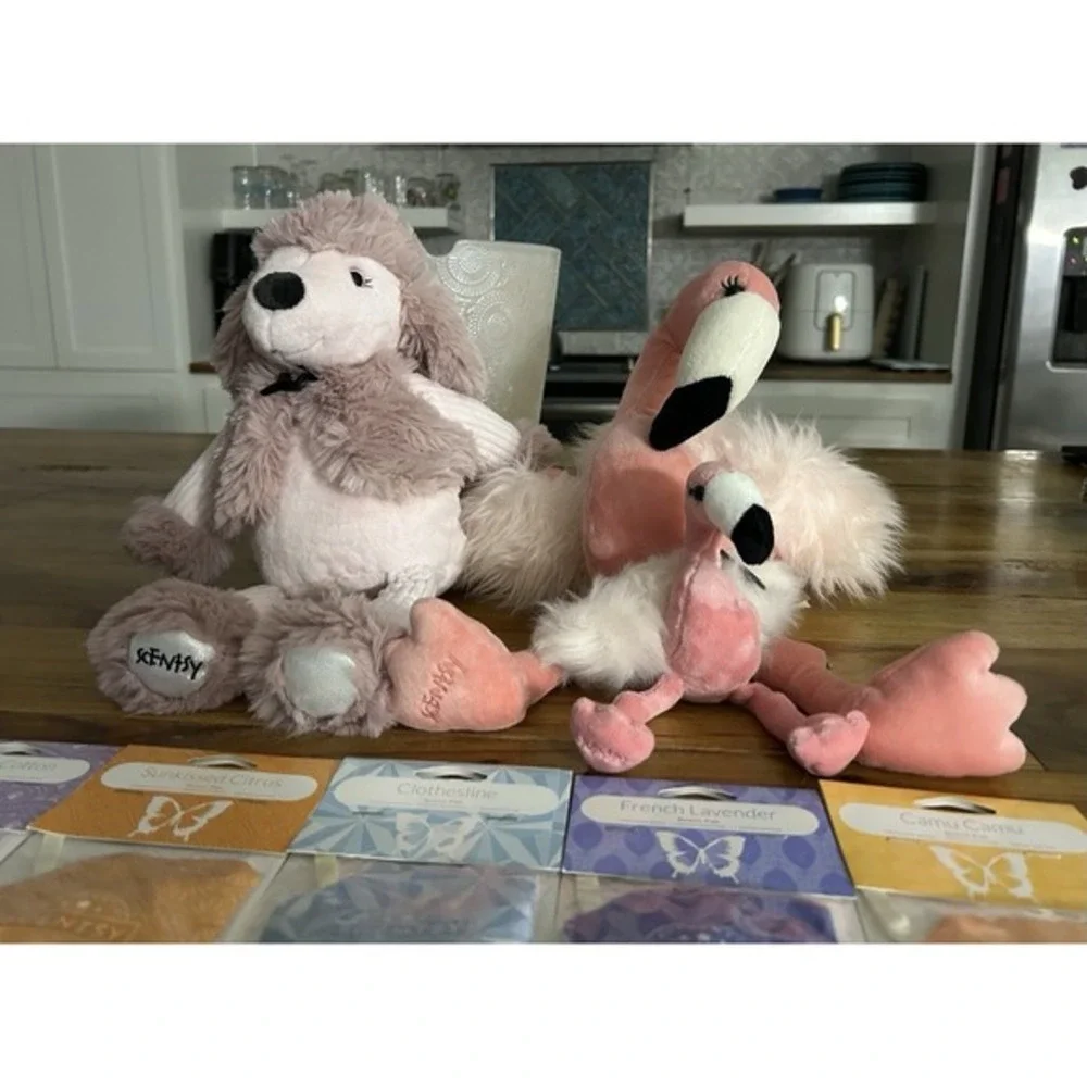 Scentsy Buddy Lot‎ Posh Poodle Farrah Flamingo Clip Scent Paks